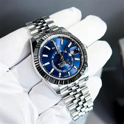 rolex sky dweller replica blue dial|rolex sky dweller watch price.